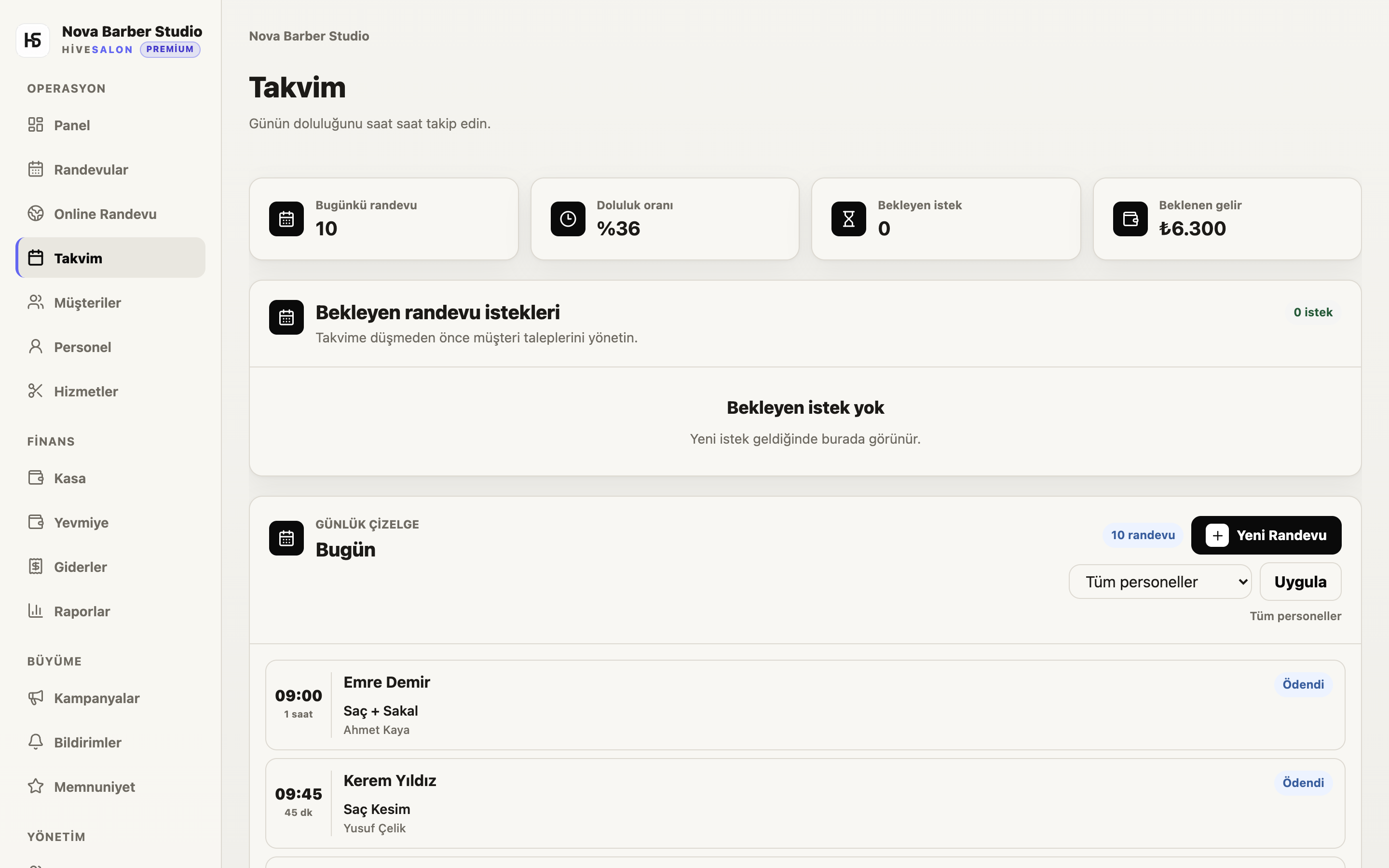 Randevu takvimi
